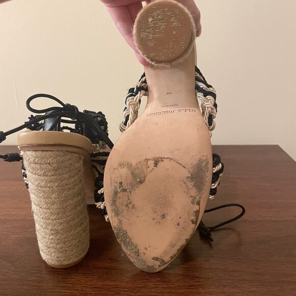 Ulla Johnson Raffia Lace Up Sandals - Picture 6 of 9